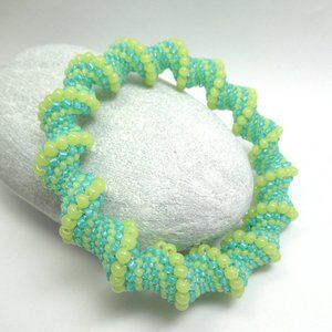 Uranium Glass Cellini Bangle Bracelet